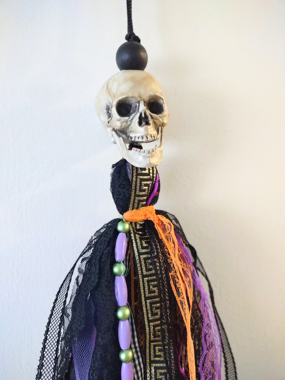 16" Halloween Skull Doorknob Tassel Purse Charm Keychain Dangle
